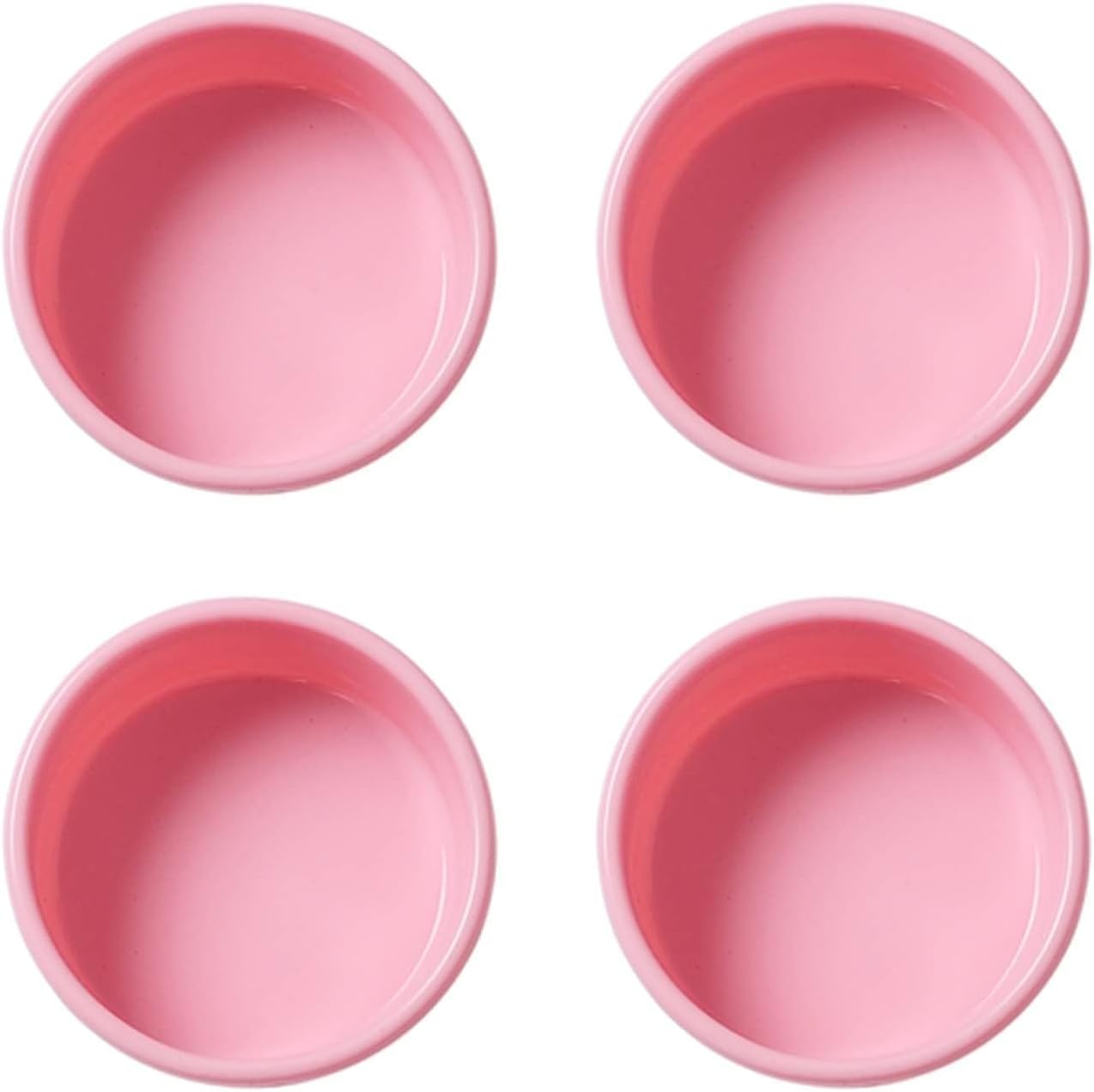 Silicone Muffin Pans Cupcake Set, 7 Inch Round Silicone Baking Pans Molds Nonstick Cupcake Liners (Pack of 4, Pink)