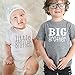 Produktbild Greatangle Sommer Baumwolle Baby Jungen Mädchen T-Shirt Solid Big Brother Brief gedruckt Tops Kurzarm Kleinkind Pullover T-Shirt Tops Kleidung Grau XL