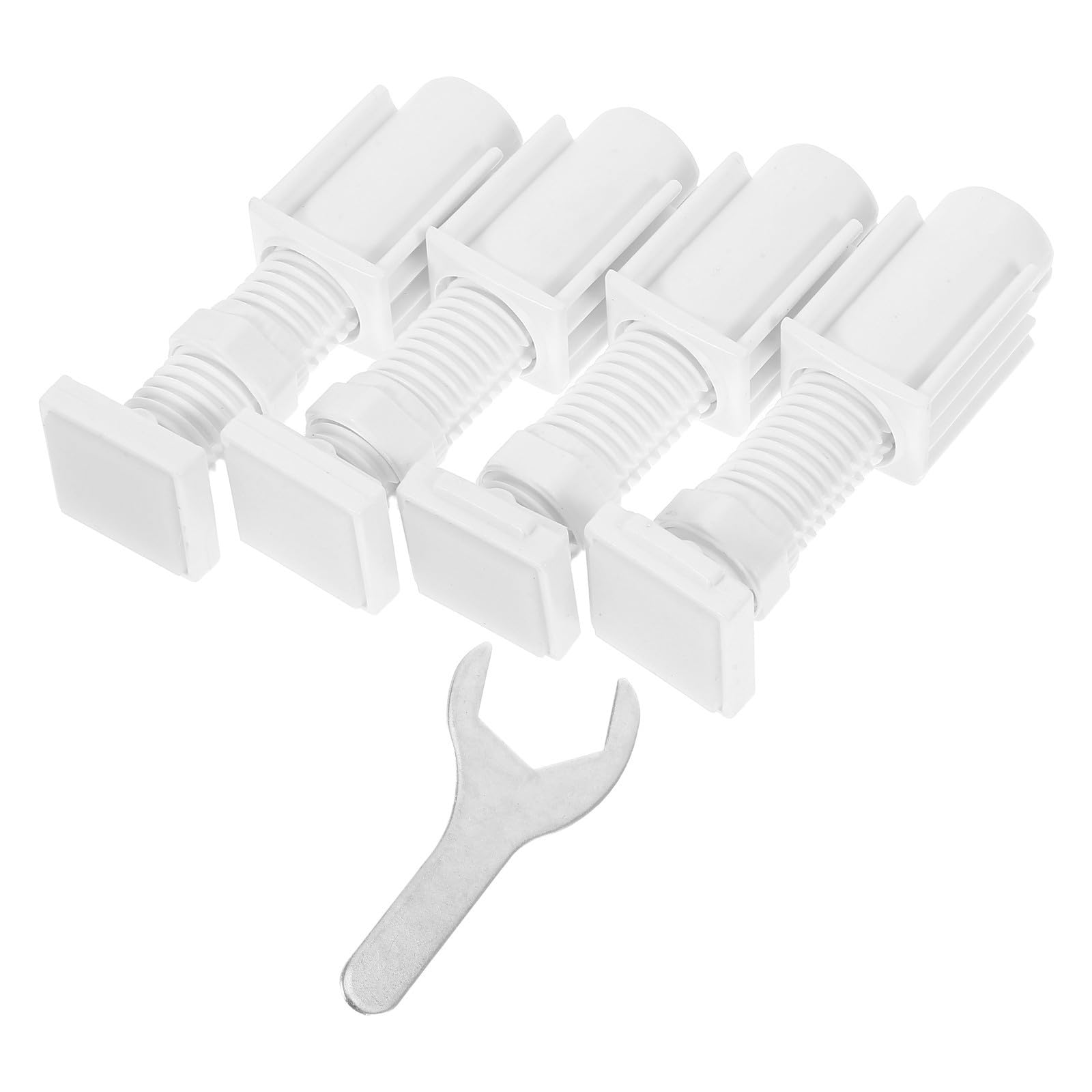Plastic White Fittings for 1 Inch Headrail, Adjustable 18.5-51.4mm, Easy Install 4Pcs Mini Blind Mounting Brackets, No Drill Window Shade Hardware
