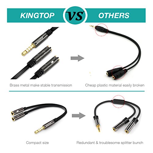 Kingtop 【2 Pack】 3.5mm Combo Audio Cavo Adattatore...