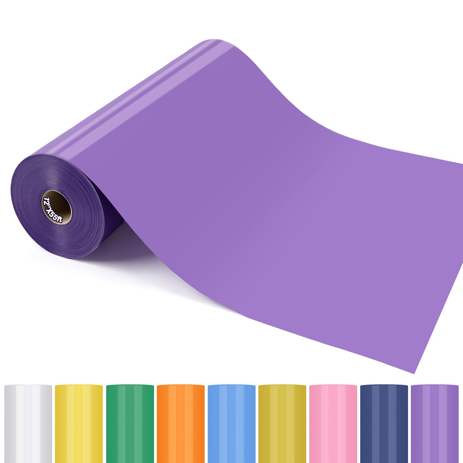 guangyintong Heat Transfer Vinyl HTV Rolls, Purple Iron on Vinyl 12" x 55ft