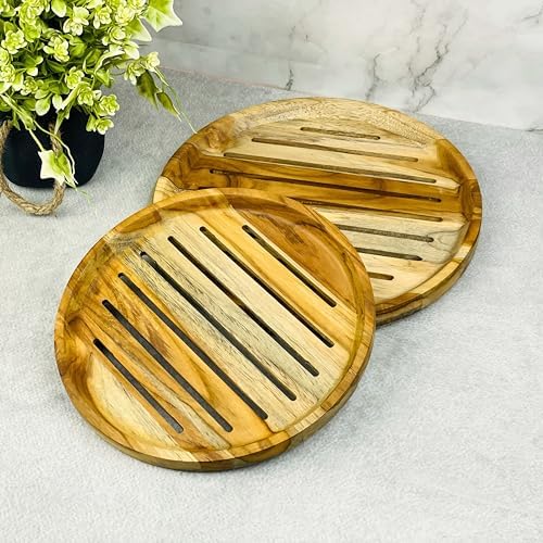 Indian Roti Stand Buy NAVRANG Teak Wood Roti Cooling Plate Set of 2 | Wooden Roti Serving ...