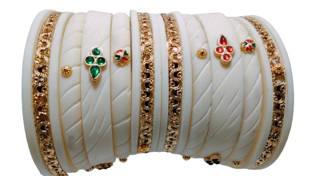 Beautiful 5 Cut Ivory Color Rajasthani Rajputi Handcrafted Chooda/Chuda/Choora/Bangle Set for Wedding, Marriage, Anniversary, Party and Engagement. (2.6) (B0CWHCB15W) Amazon Price History, Amazon Price Tracker