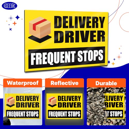 Image of GEEKBEAR Delivery Driver Car Magnet - Eye-Catching, Reflective, Weather-Resistant - Set of 3 (Yellow)