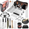 purechef 238PCS Premium Griddle Accessories Kit, Griddle Tools for Flat Top Grill with Enlarged Spatulas, Burger Press, Basting Cover & Storage Bag, Flat Top Grill Accessories for Outdoor Barbecue