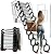 12-Steps Wall-Mounted Attic Ladder, Attic Staircase with Handrail, Maximum Load Capacity 880 lbs, Attic Ladder Pull Down System-Suitable for Attics, Garages, Roofs, Basements (Black)