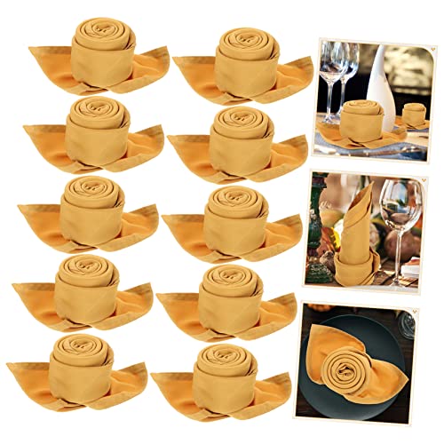 Servilletas de tela SHOWERORO 10 unidades color dorado miniatura 3