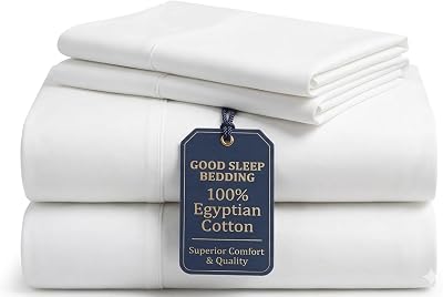 100% Egyptian Cotton Sheets, 1000 TC Bedsheet, 4 Pc White California King Bed Sheets Set, 16 inch Deep Pocket Cal King Sheet Set, Soft Cooling Sheets with 2 Pillowcases, 1 Fitted Sheet & 1 Flat Sheet
