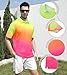 uideazone Mens Neon Golf Shirt Athletic Slim Fit Polo Shirts Bright Color Gradient Golf Short Sleeve Shirts Performance Polos