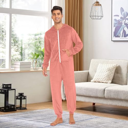 GAIGEO Vermilion Onesies Adult Pajamas, Jumpsuit Pajamas Onesie, One Piece Sleeper Adult, S-XL4