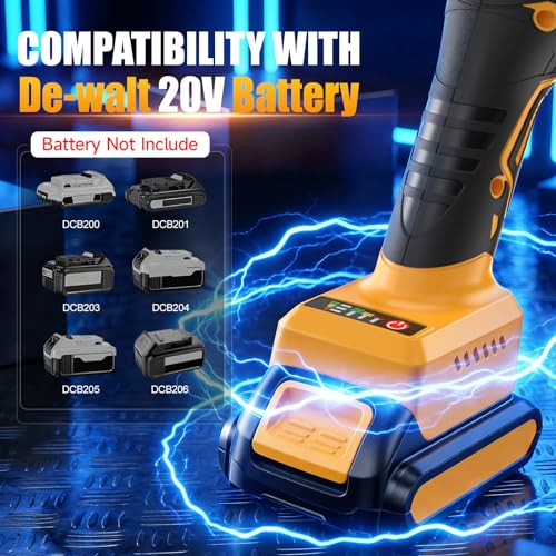 Cordless Angle Grinder compatible with DeWalt 20V Battery, 9000RPM 4.5"/5" Brushless Grinder Tool, 3-Speed & Slide Lock Switch, Power Grinder for Cutting Grinding Polishing (Tool Only) by YEARTOP - Image 2
