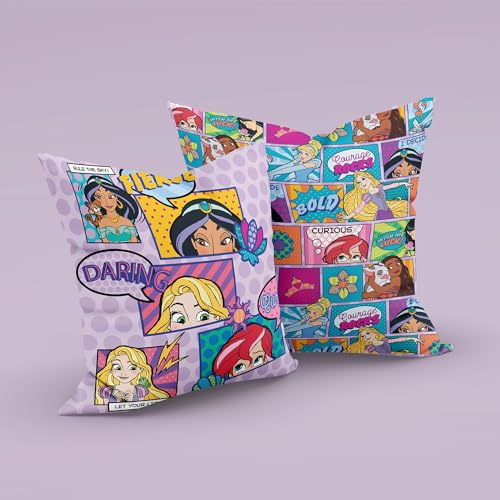 Image of Sassoon Princess Reversible Cartoon Printed Cushion Cover, Purple (Pack of 1)