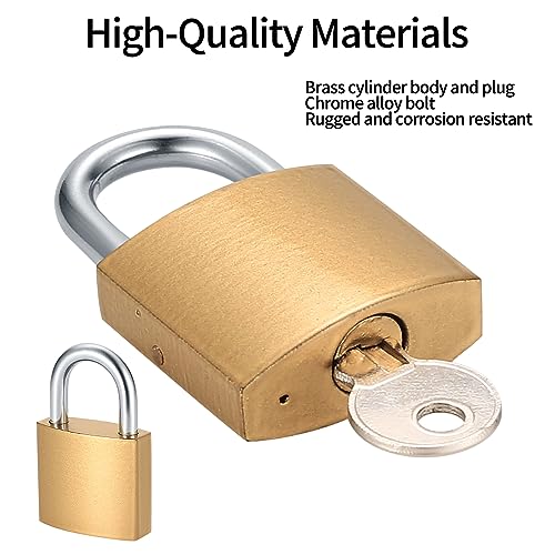 Image of 4 Pcs Small Keyed Padlocks with Keys, Pad Locks,Solid Brass Padlock with Key, Lockers Locks with Same Keys for Toolbox, Sheds, Storage Unit, Gym, Fence, Lockers Padlocks | Lockers Toolbox Sheds Storage Unit Gym Fence Pad Locks