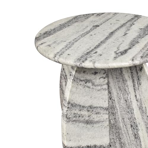 JONATHAN Y Venus Modern 17.5" Round Solid Marble End Table with Sculptural Cross Base, Natural Stone Accent Side Table for Living Room, No Assembly Required, Gray/Black MTB1105A by JONATHAN Y - Image 7