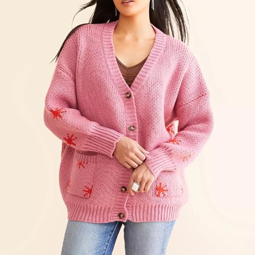 Women Lobster Knit Sweater Cardigan Long Sleeve Button Down Chunky Knit Sweater Y2k Graphic Fall Winter Knitwear3