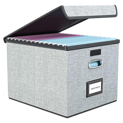 Reviews de Organizadores de documentos - solo los mejores. 45 Caja Organizadora De Archivos Portátil Con Tapa, Caja Archivadora Para Carpetas y Archivadores Para El Hogar y La Oficina Con Deslizador