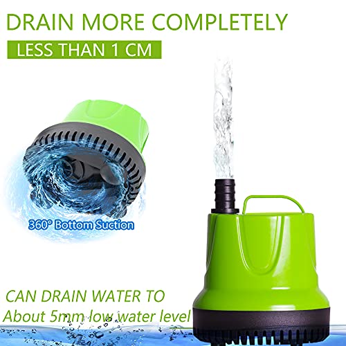 ALLYLANG 330GPH 25W Aquarium Submersible Water Pump, Apply to Fish Tank / Pond Fountain / Statuary / Hydroponics with 3… - Image 4