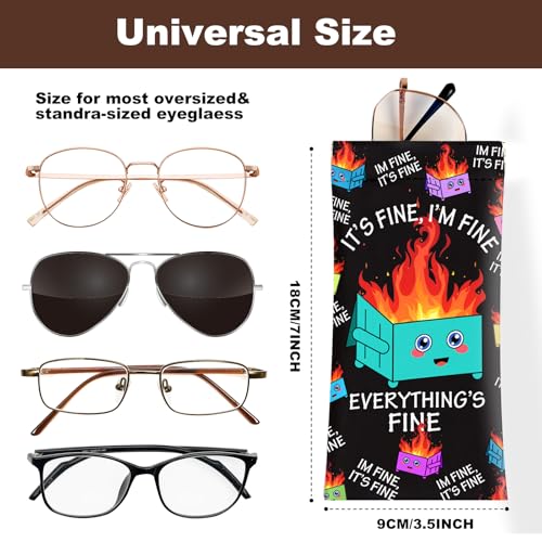 Image of Anikathy 2Pcs Sunglass Eyeglass Glasses Case Soft PU Leather with Cleaning Cloth Cute Glasses Pouch Bag for Men Women Girs