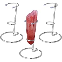 NBEADS 3 Pcs Crystal Wand Display Stand, Rock Display Stands Iron Arms Display Stand Display Easel Holder for Small Gemstones Crystal Mineral Agate, 8.5x12.5cm, Platinum