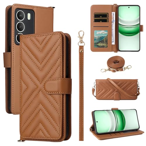 Coque Realme V70 Étui Portefeuille en Cuir Marron BELLA BEAR