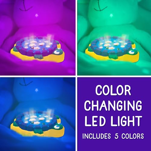 Image of Creative Roots Mini Light Up Turtle Stepping Stone with Color-Changing LED, Acrylic Paints, and Paintbrush - Ceramic Craft Kit for Kids