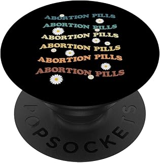 Cute Abortion Pills Pro Choice Feminist Vintage Retro Groovy PopSockets Swappable PopGrip