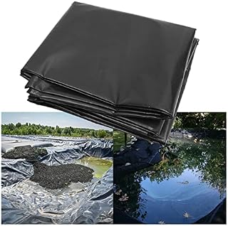 Revestimiento de estanque negro resistente de 8 x 10 m, goma impermeable para jardín y estanques de peces, paisajismo, características de agua, duradero, flexible y duradero