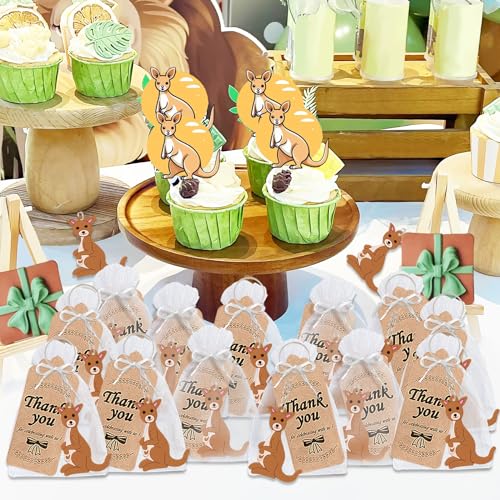 CiciBear 24 Stück Schlüsselanhänger für Känguru-Geburtstag, Babyparty, Waldtiere, Party, Goodie Bag Stuffer, Kindergeburtstag, Karnevalsbelohnungen