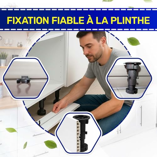 MONTERAL 20x Clip Plinthe Cuisine 50x39 mm pour Pied de Meuble Reglable – vue 4