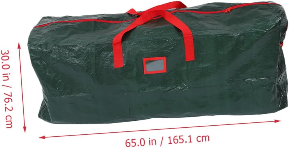 Ciieeo Christmas Tree Storage Bag Waterproof Dustproof Pouch with Zipper and Carry Handles 65x15x30 Inch Large Green Household Holiday Tree Organizer