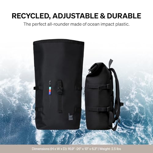 GOT BAG - ROLLTOP Backpack, Hiking & Travel with a 15” Laptop Sleeve, Eco-Conscious Bag Made of Recycled Ocean Impact Plastic™ (Algae Color)3