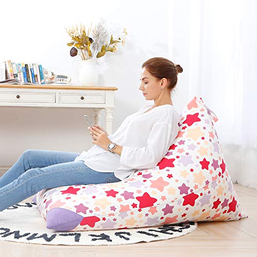 Aubliss Stuffed Animal Storage Bean Bag Chair Cover, 50"X 35" Extra Large Bean Bags For Kids & Adults, Beanbag Toy Storage For Boys Girls - Premium Cotton Canvas Nata #TOP5