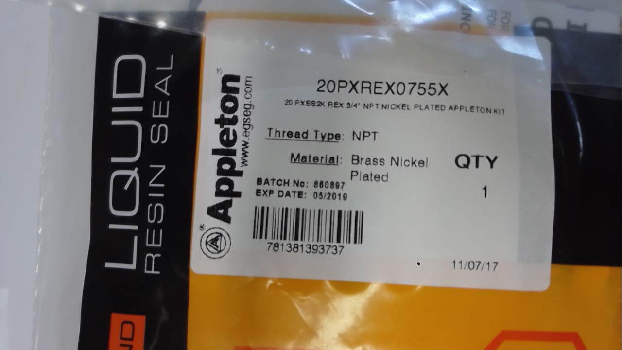 APPLETON 20PXREX0755X PXSS2K CBL GLD W/Resin 075NPT