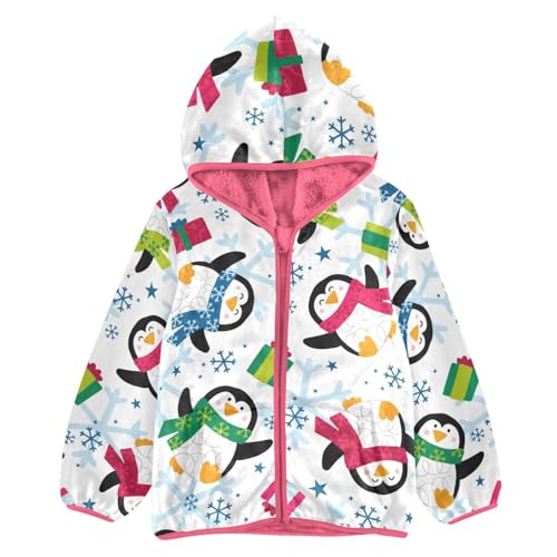 OTVEE Winter Penguins Snowflake Kids Hoodie Jacket Fall Spring Full Zip Warm Outwear Coat