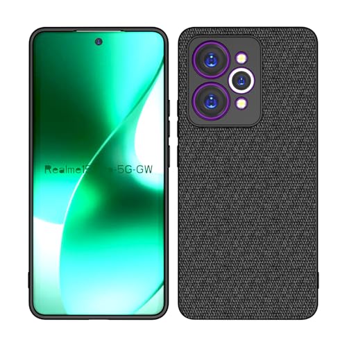 Image of Kapa Soft Full Fabric Protective Back Case Cover for Realme 15 Pro 5G | Shockproof Slim Hard Anti Slip Back Case (Black)