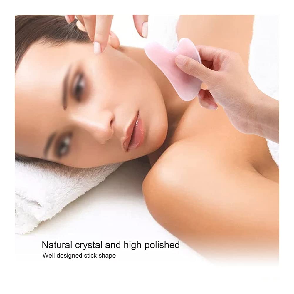 Prezent Gua Sha Skrobanie Narzędzie do masażu Uroda Tajne Azji Kwarc Naturalny Różowy Kwarc Polerowana Zdrowie Relaks Kryształ Talerz Skrobanie do Kolekcji kamieni szlachetnych i kryształów