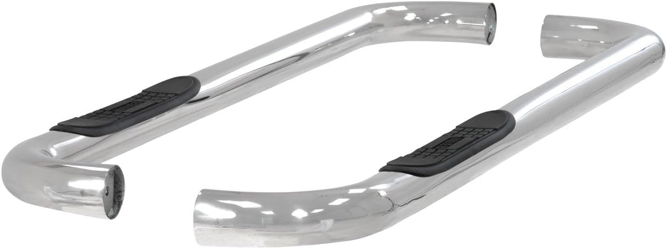 ARIES 3" Polished Stainless Steel Round Nerf Bars for Dodge Dakota (no-drill)