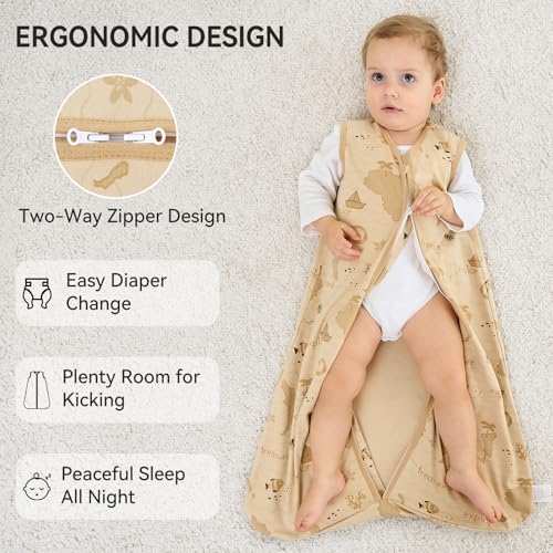 Image of Yoofoss Baby Sleep Sack 6-12 Months 0.5 Tog Wearable Blanket for Baby, 3 Pack 100% Organic Cotton Infant Toddler Sleeping Sack 2-Way Zipper Lightweight Sleep Sack