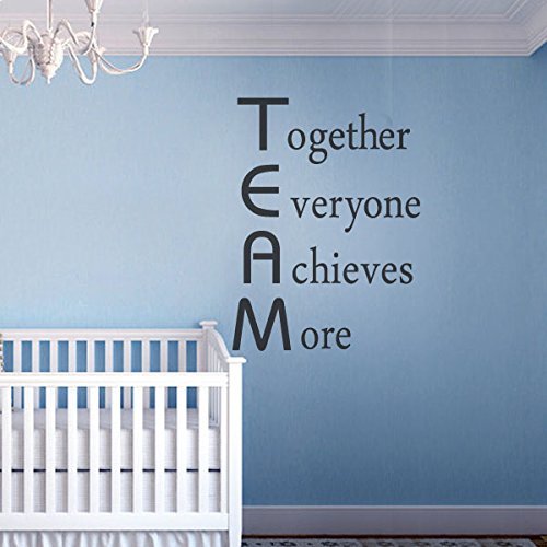 Together Everyone Achieves More Inspirational Wall Decal Vinyl Motivational Quote Words Wall Graphic Wall Mural Home Art Decoration Black