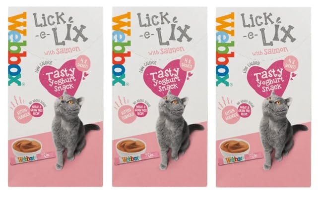 Pack of 3, Webbox Salmon Lickelix, 60g(4 x 60 gram)