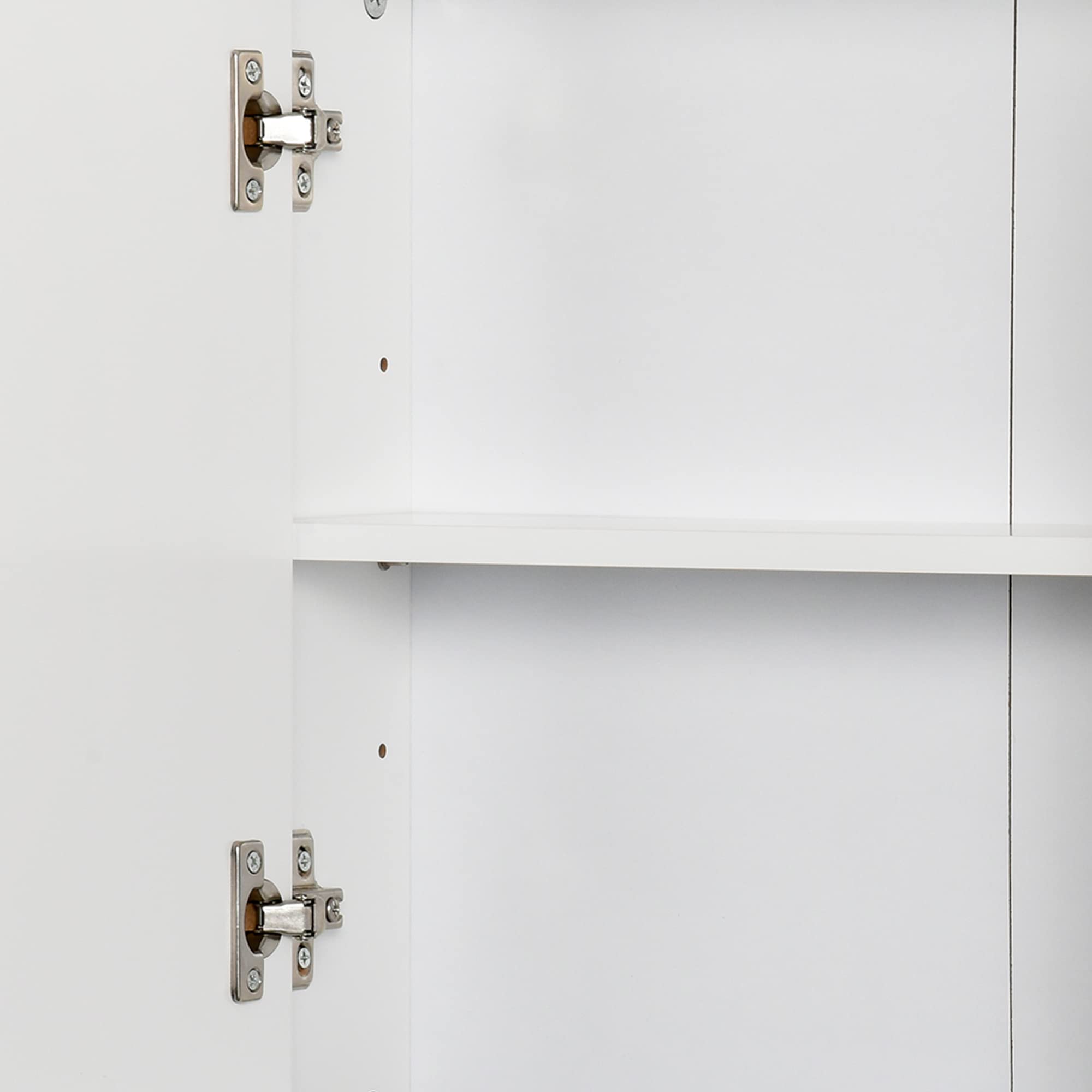 HOMCOM Armario de Baño con Espejo con 2 Puertas y Estante Ajustable Mueble Colgante de Baño para Aseo Estilo Moderno 48x14,5x45 cm Blanco