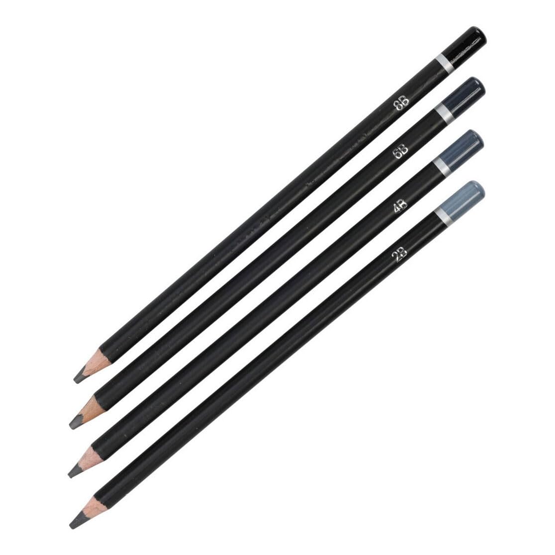 Charcoal drawing pencils set of 4x pieces - children/adults