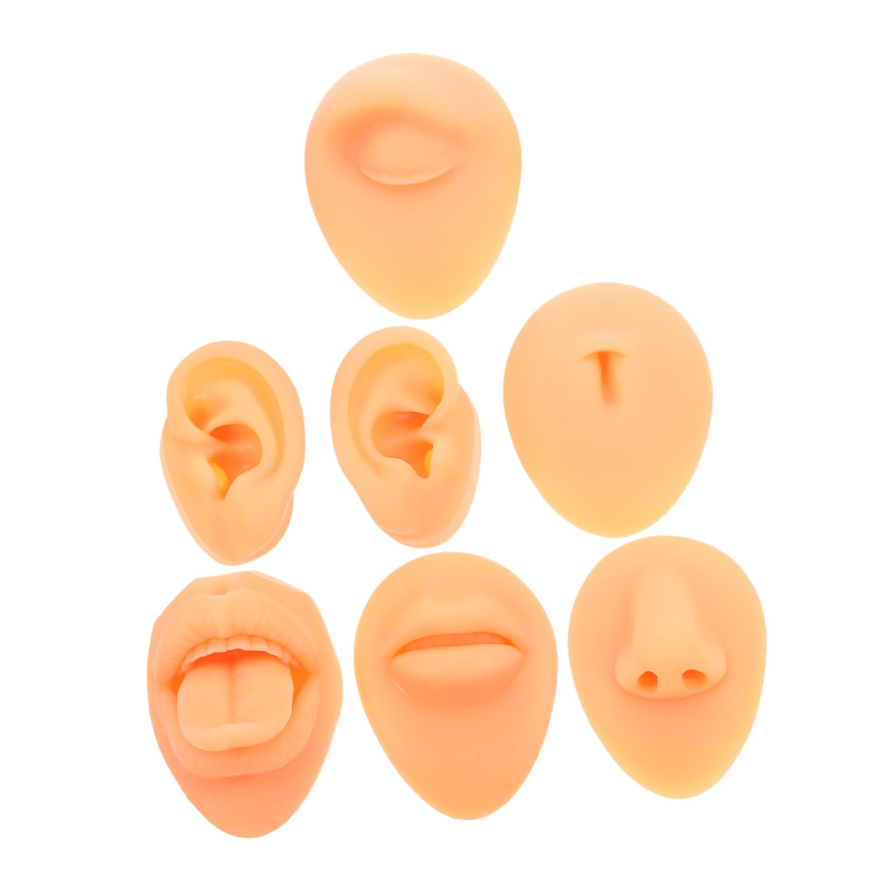 Beaupretty Set 7 Pezzi Facile da Pulire in Silicone Flessibile per Pratica di Piercing su Parti del Corpo come Orecchie, Naso, Bocca e Lingua per Uso Personale e Saloni di Bellezza