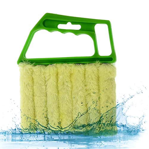 NICERAM Nettoyant pour Store de fenêtre Duster Brush | Brosses de Voiture Portables avec Double tête détachable pour Nettoyer la Grille d'aération du Tableau de Bord,Brosse de Nettoyage avec Chiffon Cover
