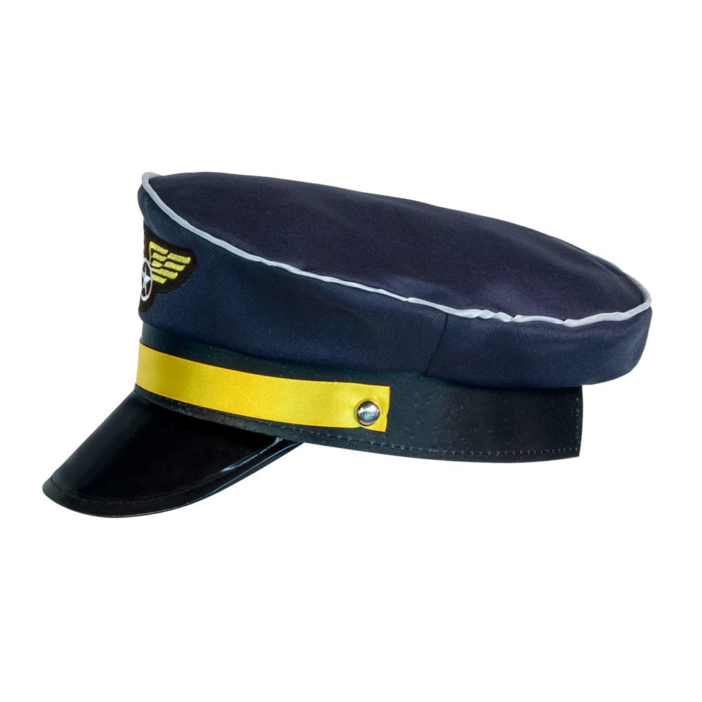 BOLAND BV 01253 Airline Pilot Captain Crew Hat/ Cap Fancy Dress Accessory Nazy Blue