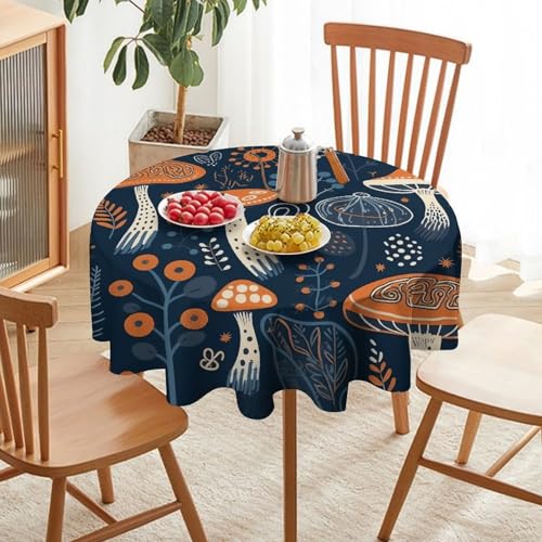Nappe de table ronde imperméable 177,8x177,8 cm lavable motif fleurs - 6