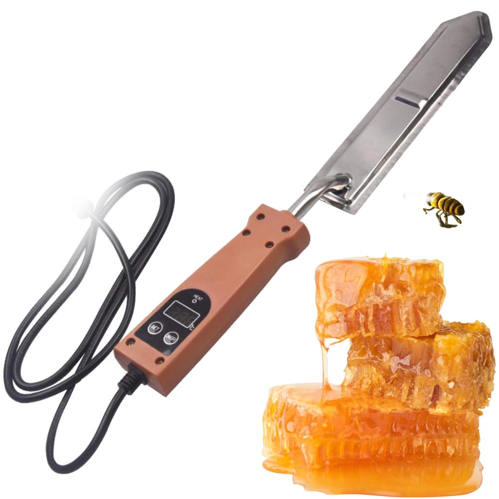 Coltello Elettrico per Disopercolare Il Miele, Strumenti per l'apicoltura, Coltello Caldo per disopercolare Il Miele con Controllo della Temperatura 50-180 ℃, con Funzione di Memoria Strumenti