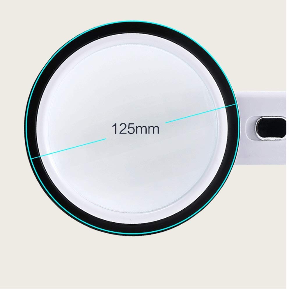 Lente d'Ingrandimento 30 Volte Diametro 125 mm con Lampada per Anziani Lenti d'Ingrandimento con Specchio d'Ingrandimento