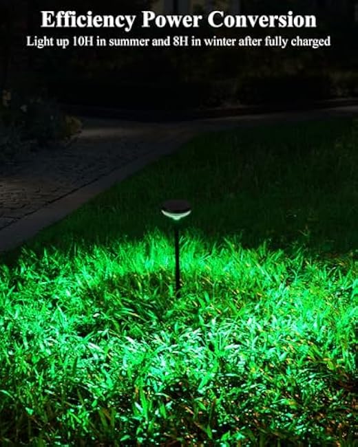Solar Pathway Outdoor Lights 6 Pack, Landscape Decorative Lighting Warm White + RGB Color Changing LED Waterproof Light for Garden, Patio, Outside Walkway, Driveway, Lawn