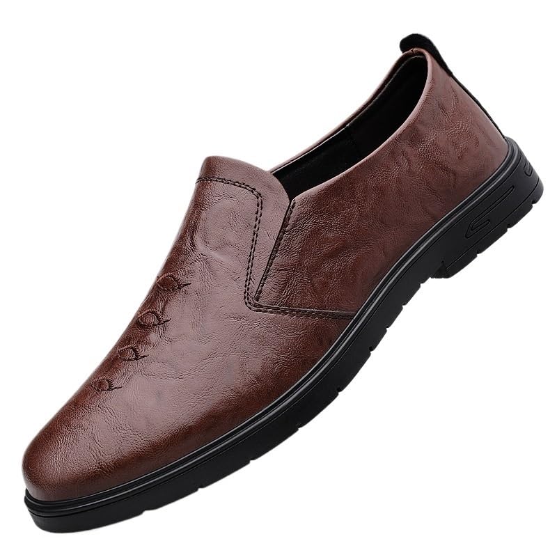 Casual Derby Shoes Slip-On Genuine Leather Oxford Shoes Fashion Comfort Luxury Soft Loafers Shoes Wedding Business Casual Outdoor Shoes